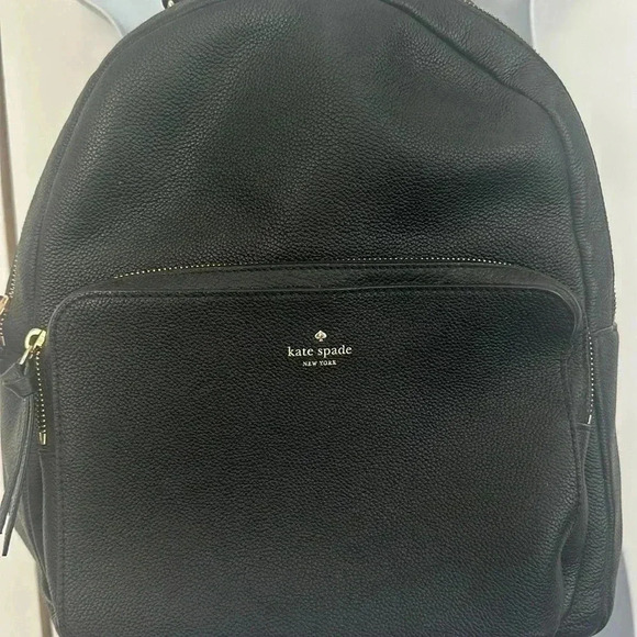 Kate Spade Small Black Pebbled Leather Backpack Gold Hardware - Picture 3 of 15